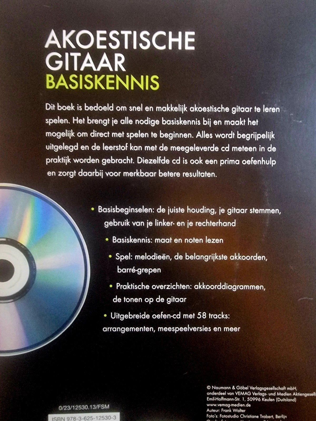 Akoestische Gitaar Basiskennis Boek + CD. G40, Gitaar, Verzenden, Les of Cursus, Nieuw