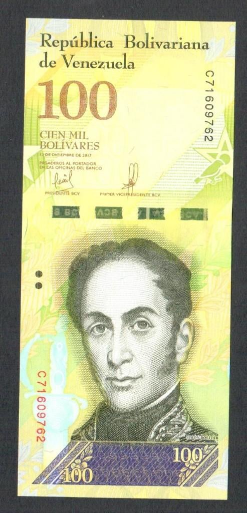 Bankbiljet - Venezuela 100 Bolivares 2017 - UNC., Ophalen of Verzenden, Zuid-Amerika, Los biljet