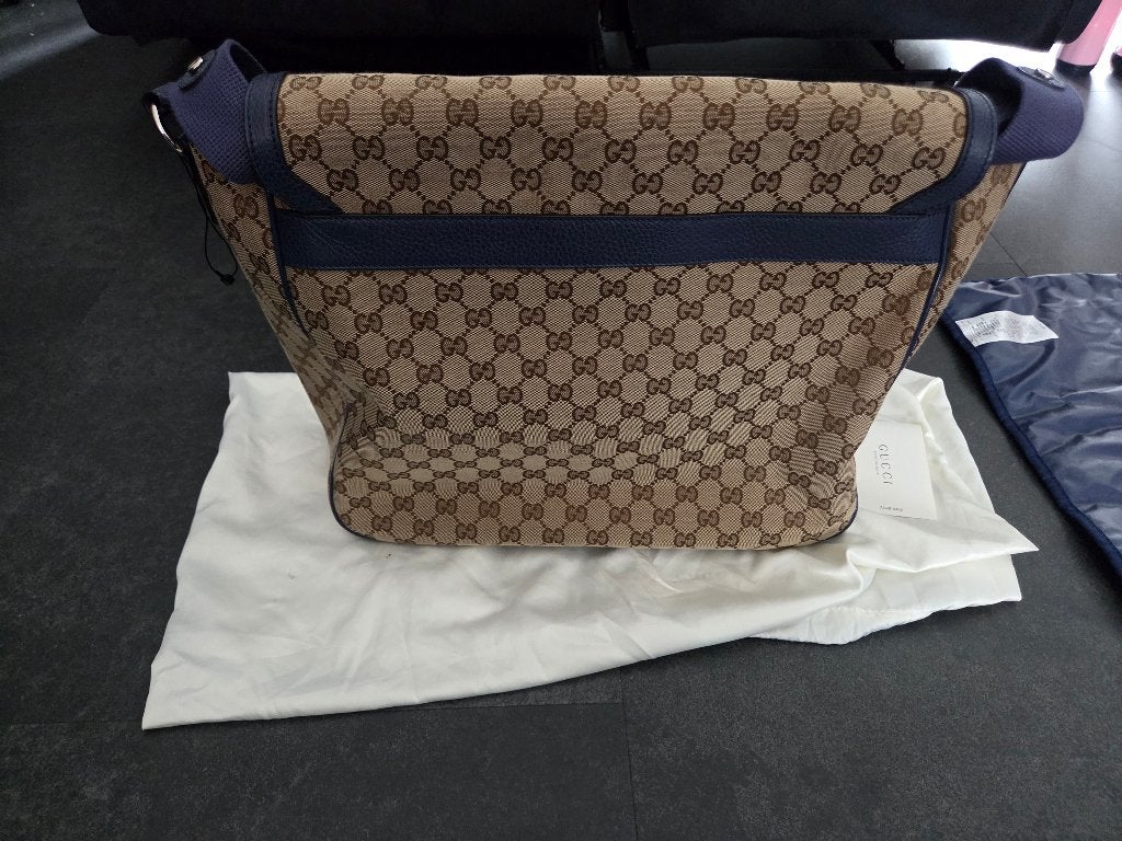 Luiertas Gucci, Kinderen en Baby's, Luiertassen, Blauw, Gucci, Zo goed als nieuw, Ophalen