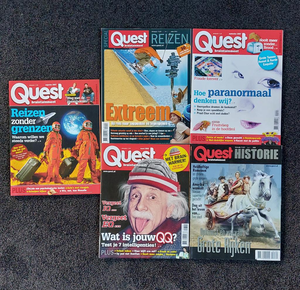3 Quest magazines , 1 Quest special reizen + 1 Quest History, Boeken, Tijdschriften en Kranten, Zo goed als nieuw, Wetenschap en Natuur