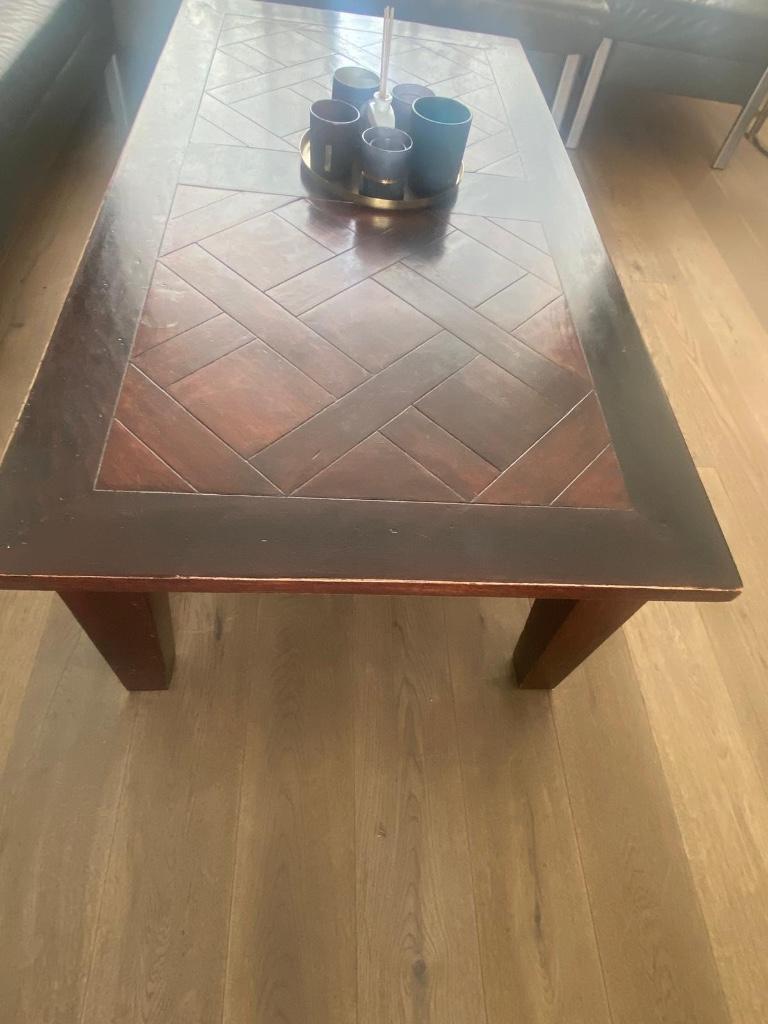 Salontafel+ hoektafel, Huis en Inrichting, Tafels | Eettafels, Ophalen, Eikenhout, 100 tot 150 cm, Zo goed als nieuw