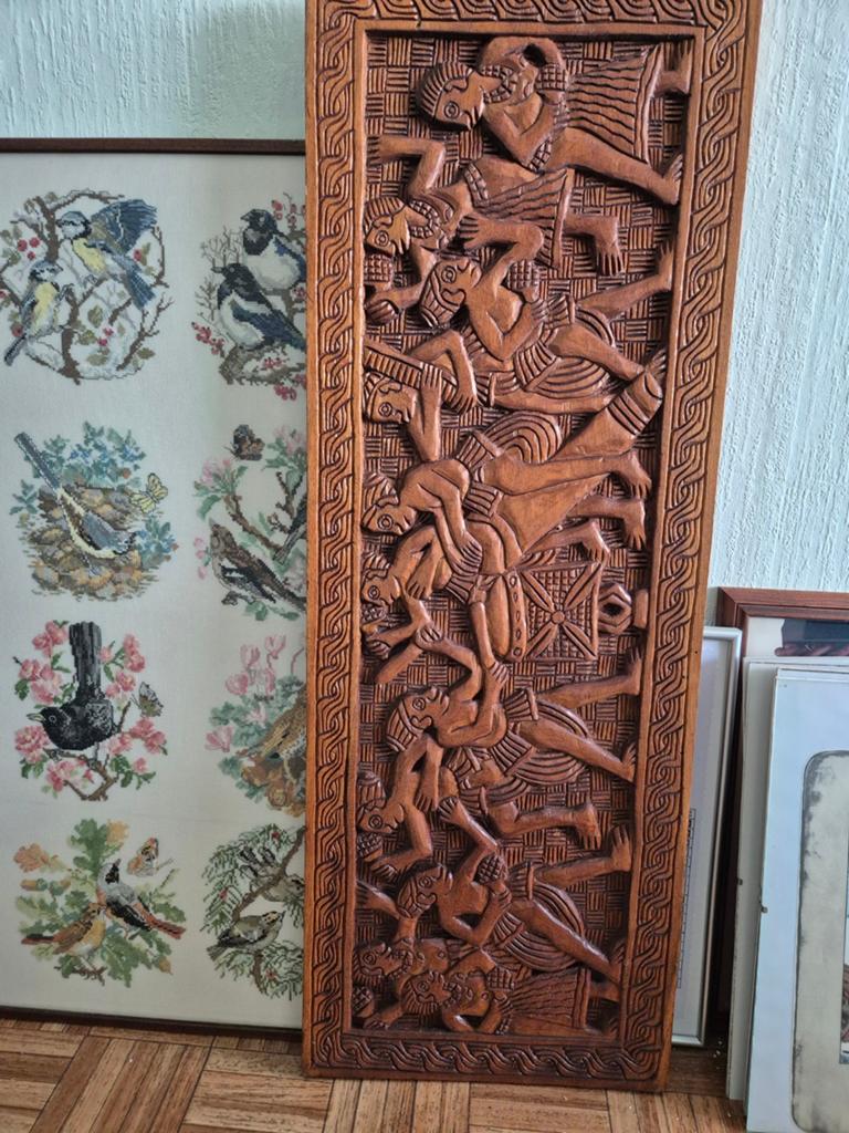 Uniek Houten Wandpaneel met Gedetailleerd Snijwerk, Ophalen, 50 - 100 cm, Handgemaakt, Wanddecoratie