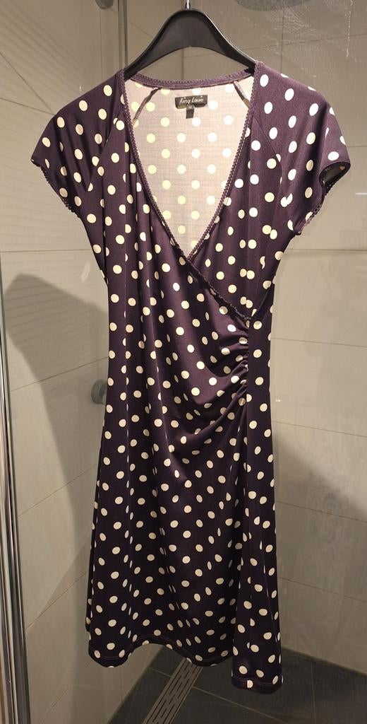Leuke polka dot jurk van king louie maat m, Ophalen of Verzenden, Zo goed als nieuw, Blauw