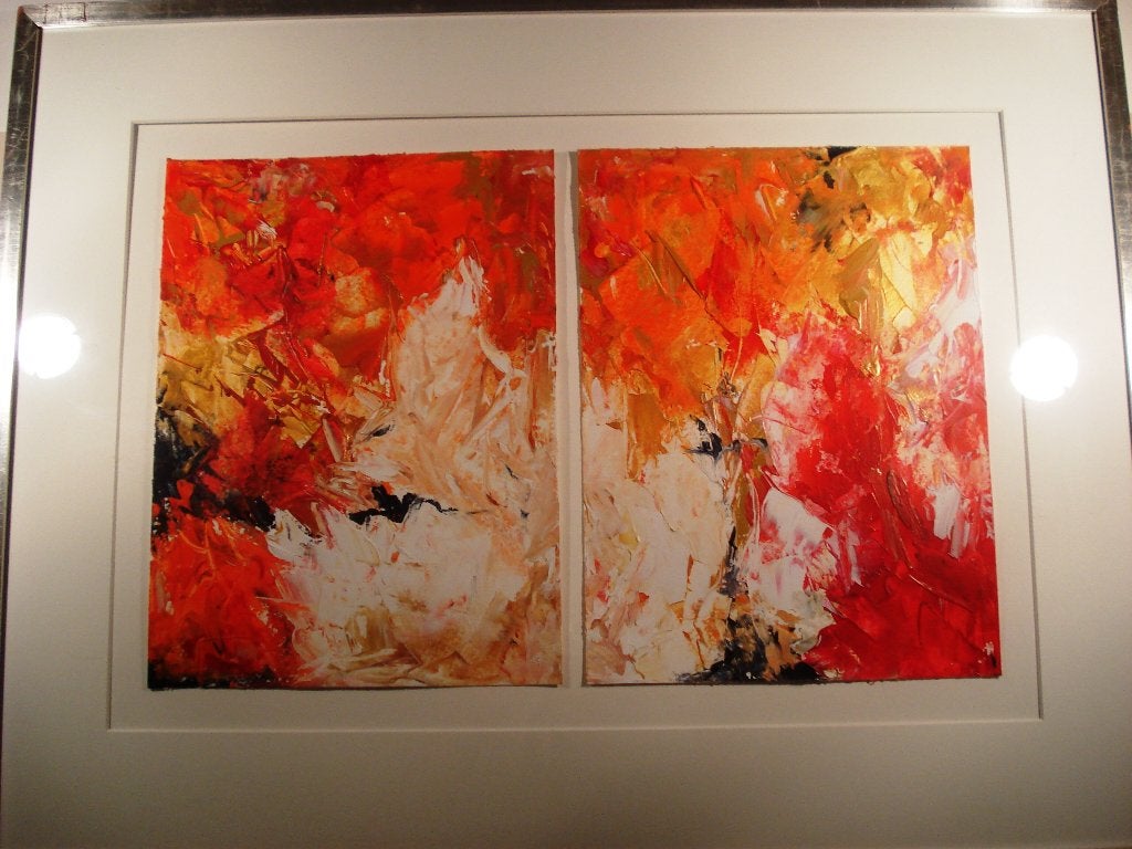 Acryl schilderij Ilona Hendriks, Ophalen, Abstract, Acrylverf, Glas