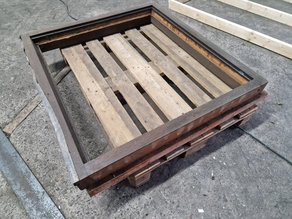 3 x kozijn harthout gebruikt maat 111 x 103 cm, Kozijn, Gebruikt, Raamkozijn, Inclusief glas