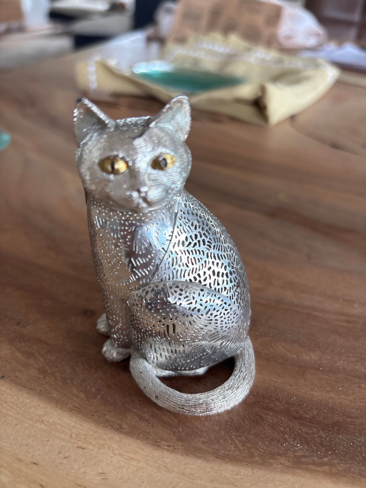 Christofle Lumière d'Argent Kat Zilveren Beeldje, Ophalen of Verzenden, Zilver