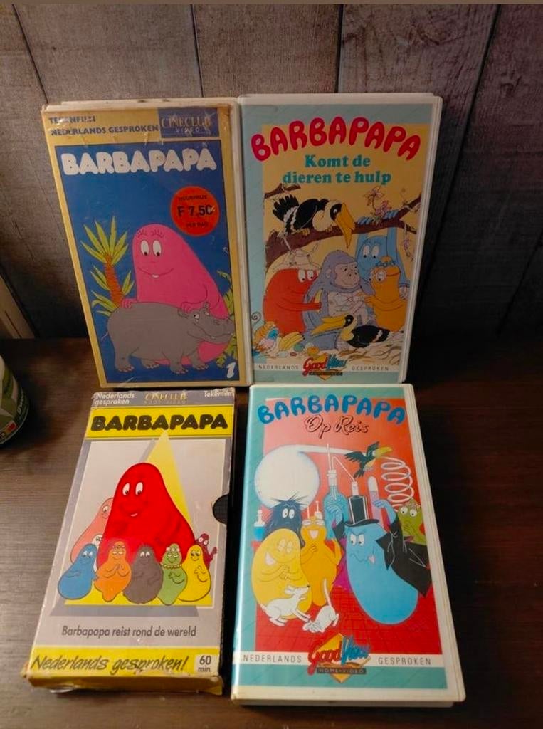4 Barbapapa videobanden., Cd's en Dvd's, Alle leeftijden, Ophalen of Verzenden, Gebruikt, Tekenfilms en Animatie