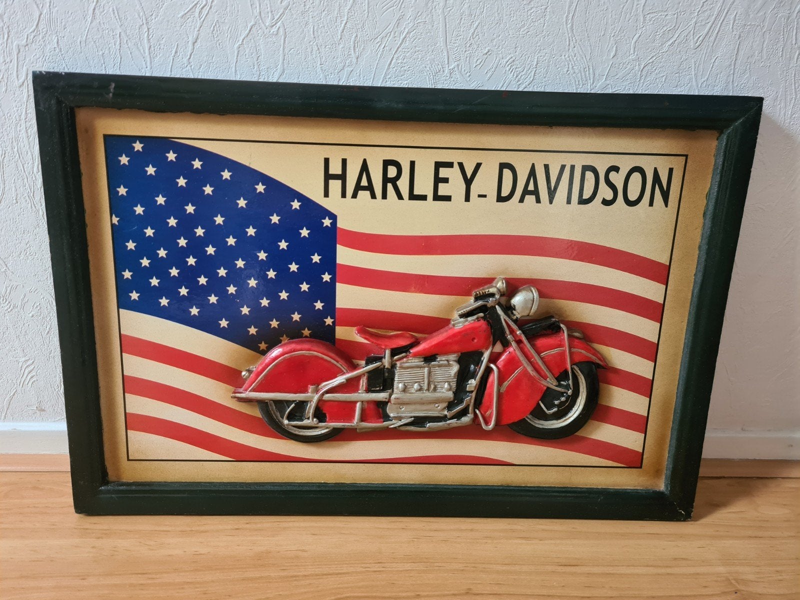 Houten Pub Borden: Route 66, Harley-Davidson & Good Beers, Ophalen, Gebruikt, Hout, Reclamebord