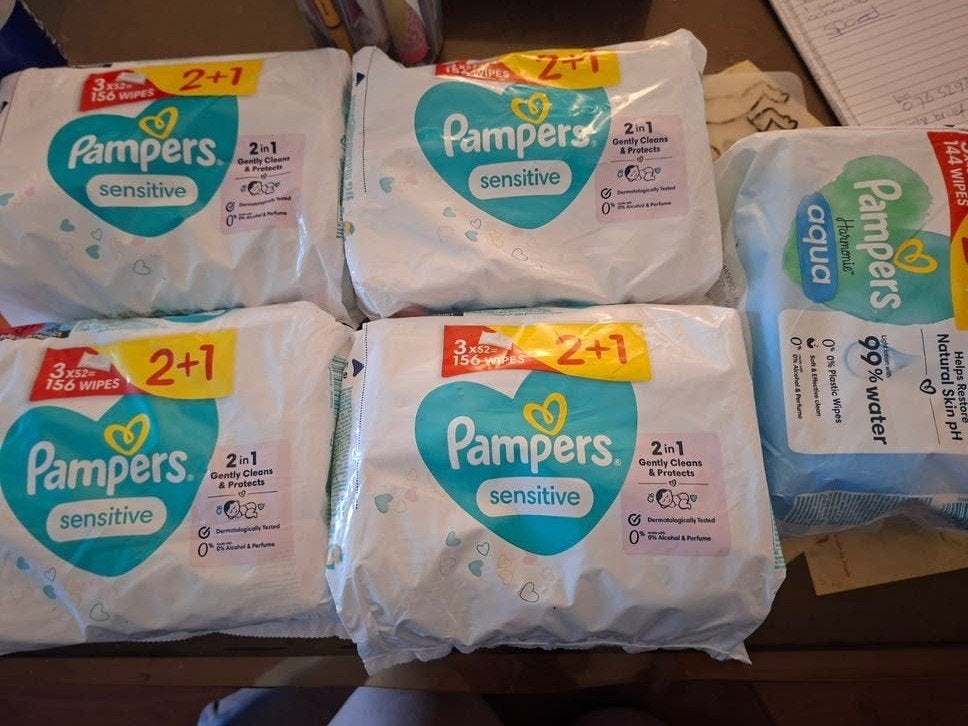 Pampers Sensitive en Harmonie Aqua babydoekjes, Verzenden, Nieuw