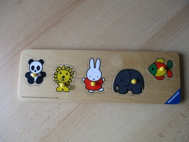 Nijntje houten insteekpuzzel  dieren  Ravensburger  2005, 2 tot 4 jaar, Gebruikt, Van hout, Meer dan 50 stukjes