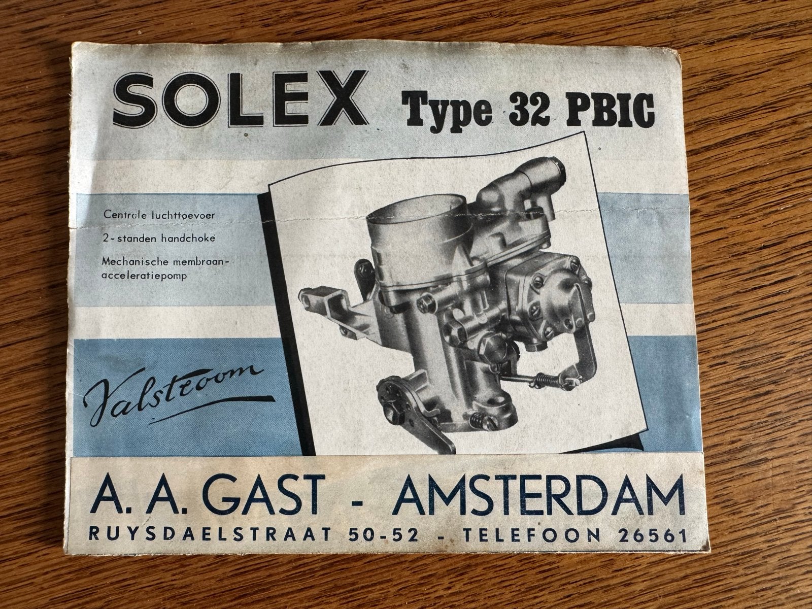 Solex Type 32 PBIC Carburateur Handleiding A.A. Gast, Ophalen of Verzenden, Gelezen, Algemeen