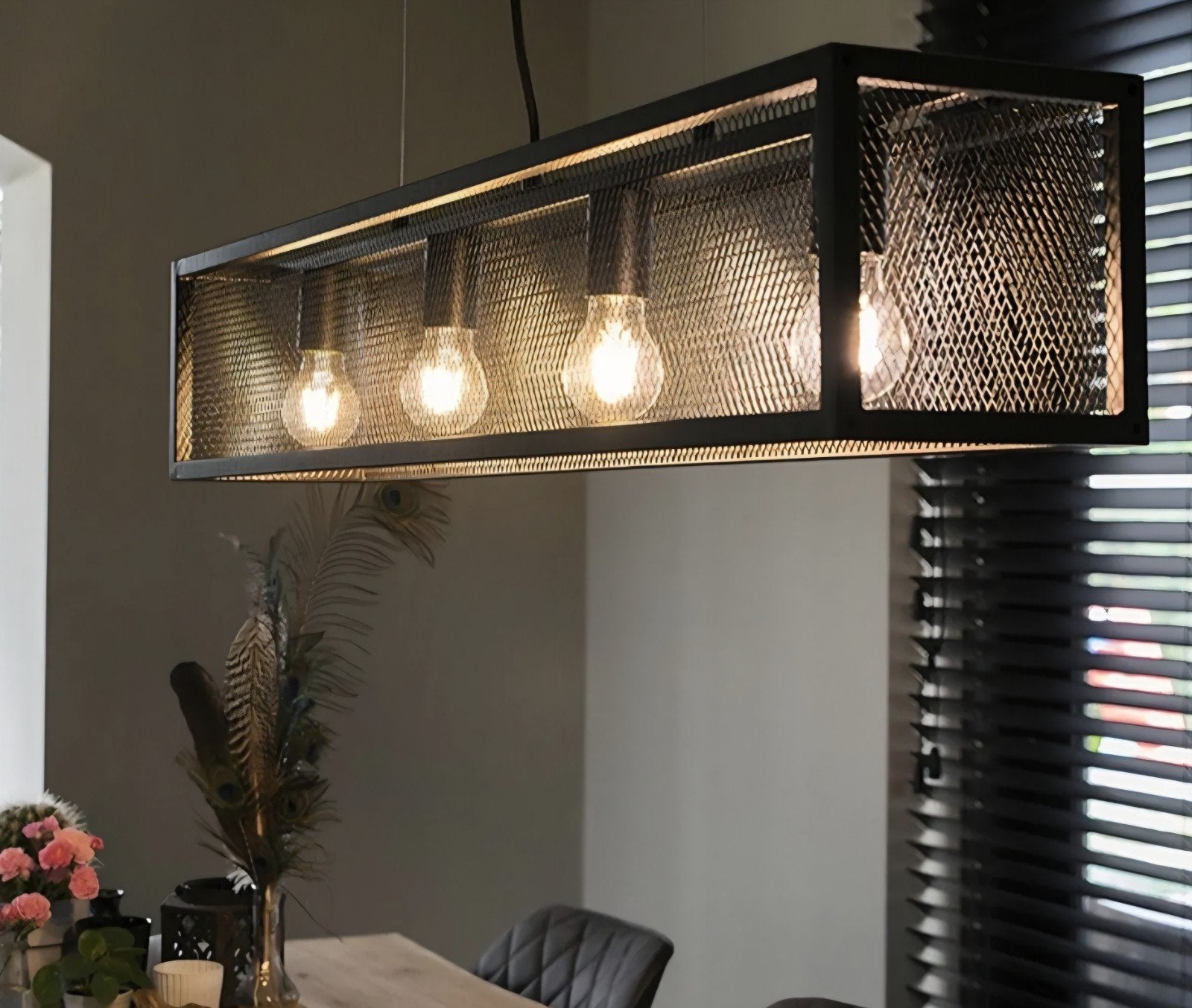Eetkamerlamp, industrieel, nieuw, incl. dimbare ledlampen, Ophalen of Verzenden, Nieuw, Metaal, Industrieel