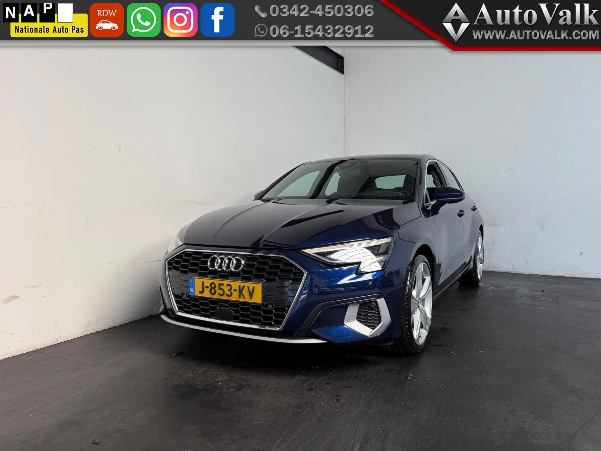 Audi A3 Sportback 35 TFSI Business edition (bj 2020), Auto's, 4 cilinders, 150 pk, Blauw, Origineel Nederlands