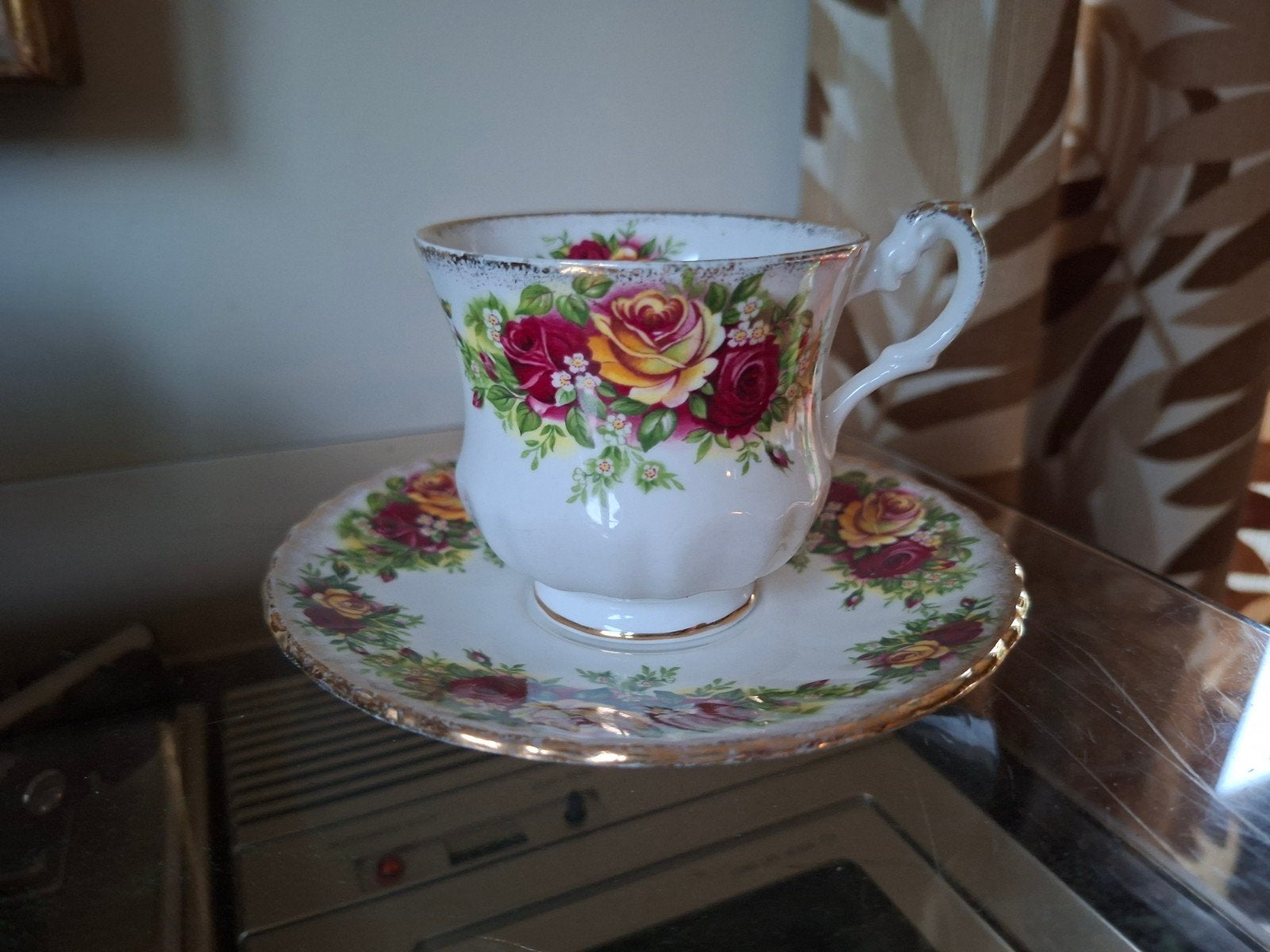 Mooi vintage kop en schotel Rosina Fine bone China, Ophalen of Verzenden