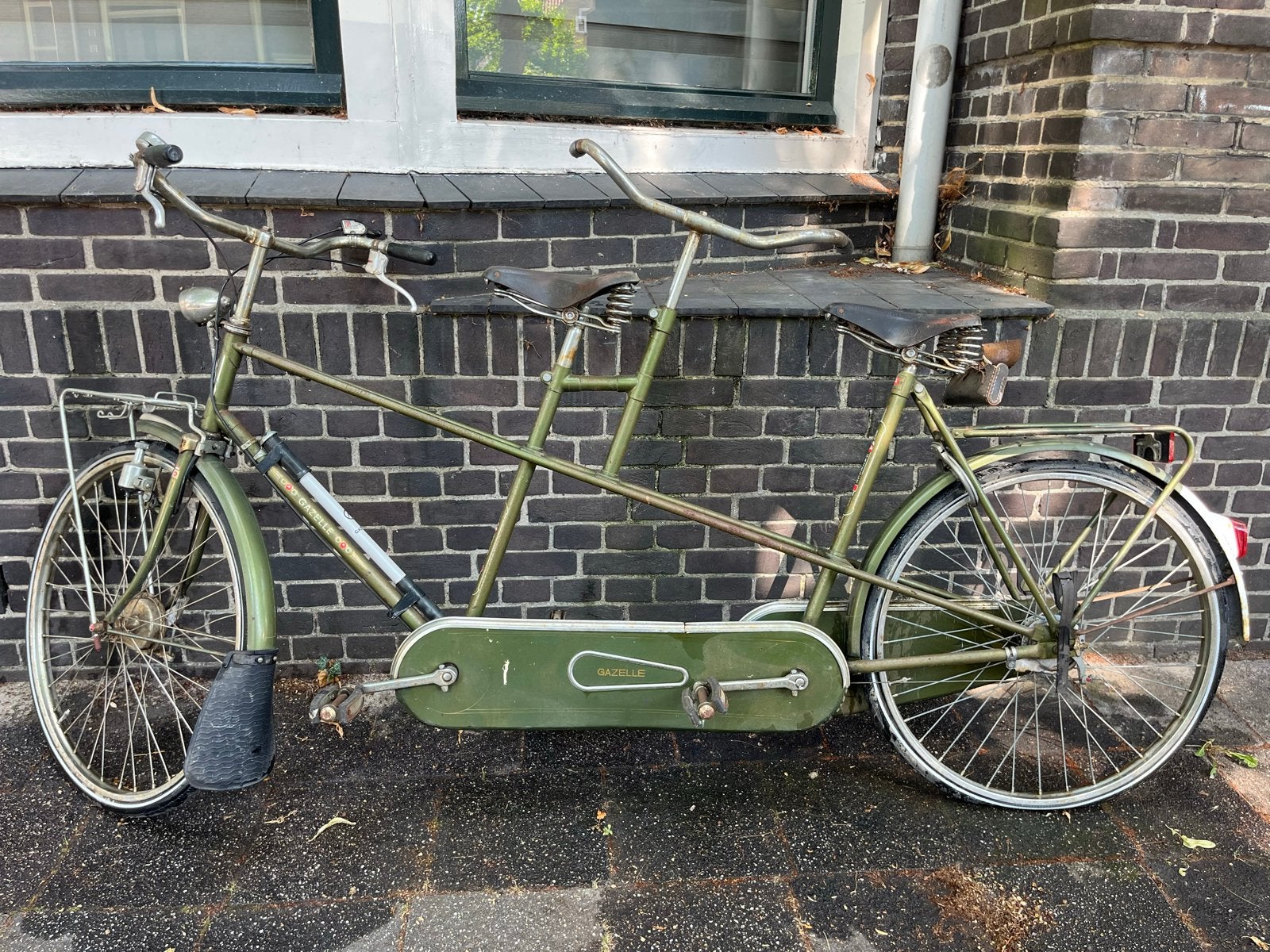 Vintage Gazelle tandem met 2x Brooks zadels B66- opknapper, Fietsen en Brommers, Fietsen | Tandems, Ophalen, Gebruikt, Minder dan 10 versnellingen