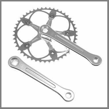 BLB - Pista Vera crankstel / crankset, zilver, Fietsen en Brommers, Fietsonderdelen, Crankstel of Pedalen, Nieuw, Ophalen of Verzenden