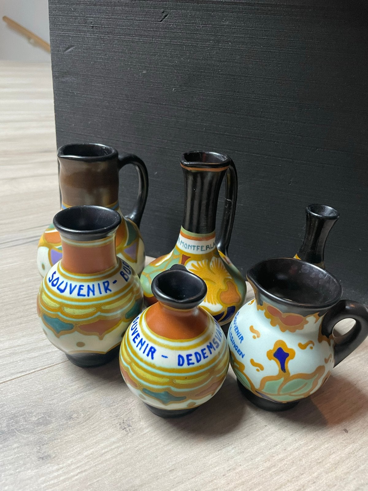 Set van 6 Zenith Gouda Holland Souvenir Vaasjes, Antiek en Kunst, Ophalen of Verzenden
