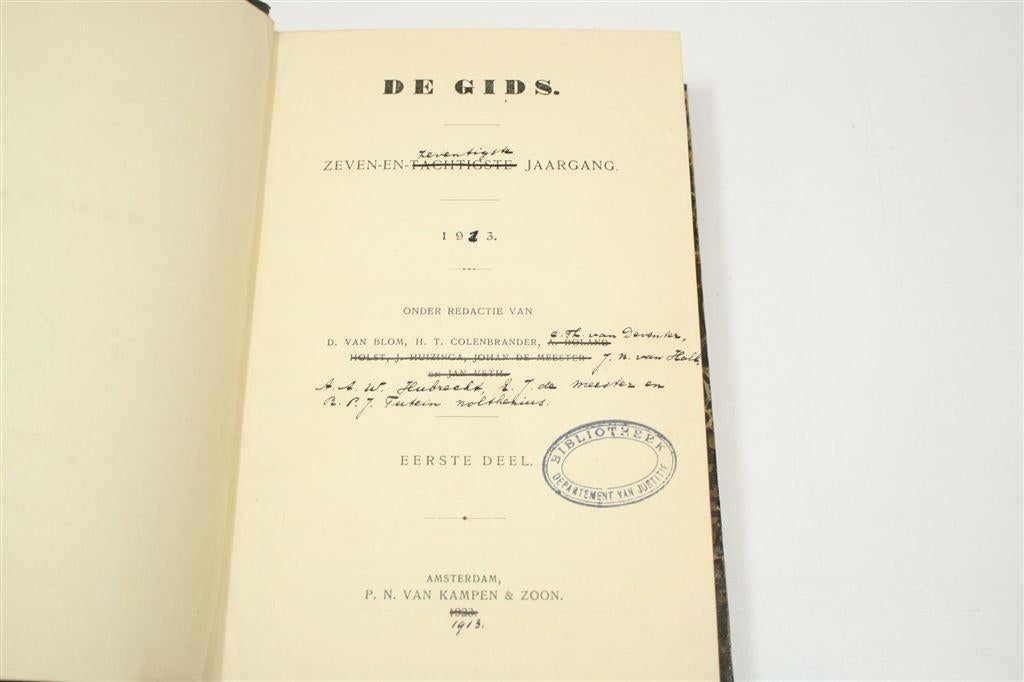De Gids 1913 Deel 1 — Ministerie van Justitie, Ophalen of Verzenden