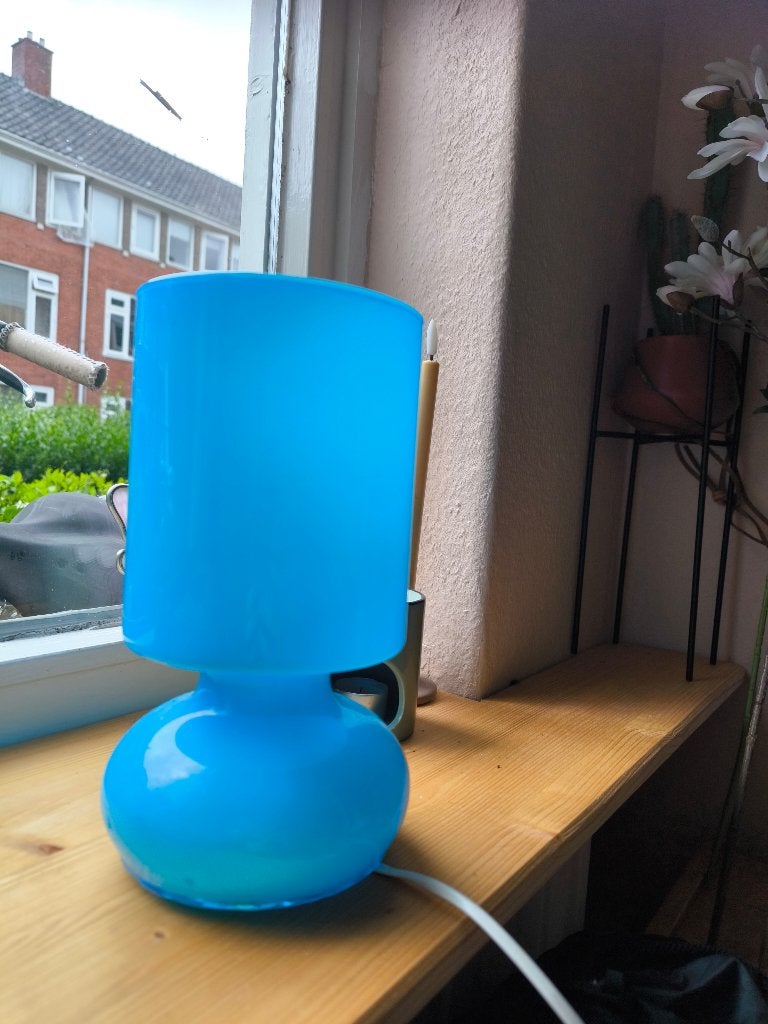 Lykta lamp blauw, Vintage, Met schakelaar, E14 (klein), IKEA