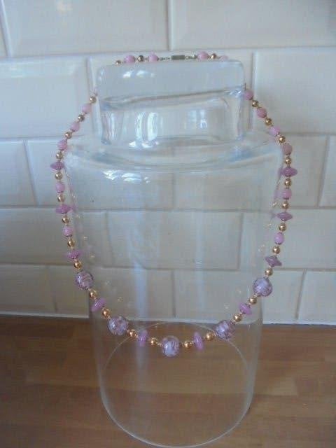 Prachtige vintage ketting murano glas, Ophalen of Verzenden, Zo goed als nieuw, Roze, Steen of Mineraal