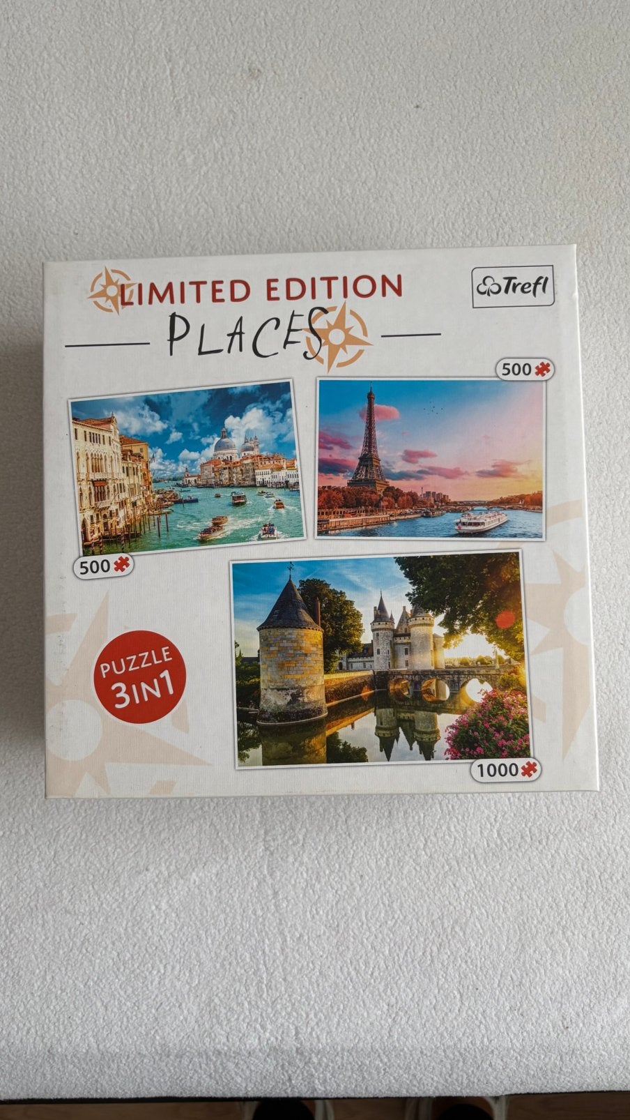 Trefl Puzzel box 3 in 1, Hobby en Vrije tijd, Denksport en Puzzels, Zo goed als nieuw, Legpuzzel, 500 t/m 1500 stukjes, Ophalen of Verzenden