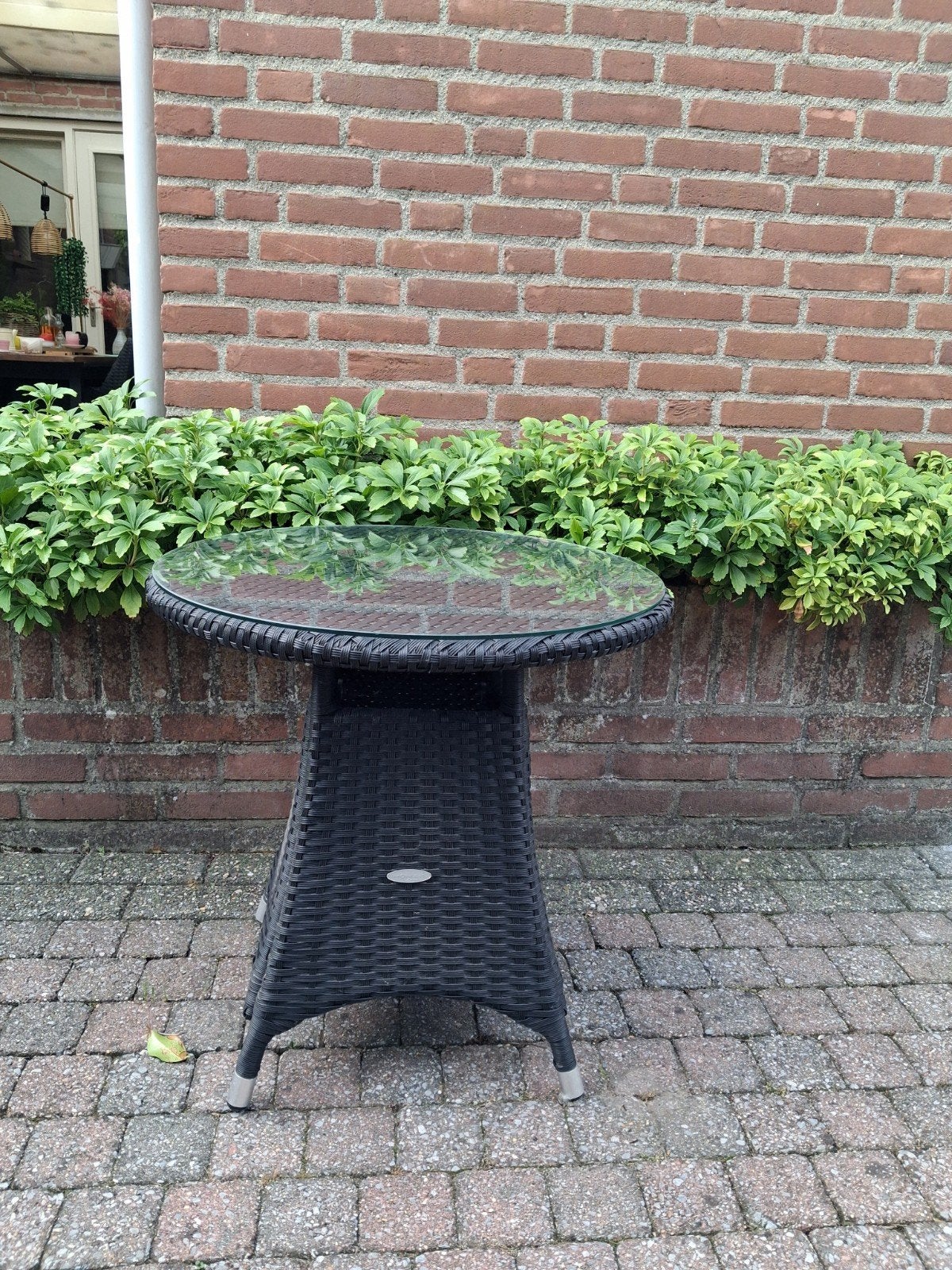 bijzet tafeltje wicker, Tuin en Terras, Tuintafels, Ophalen, Zo goed als nieuw, Rond, Wicker