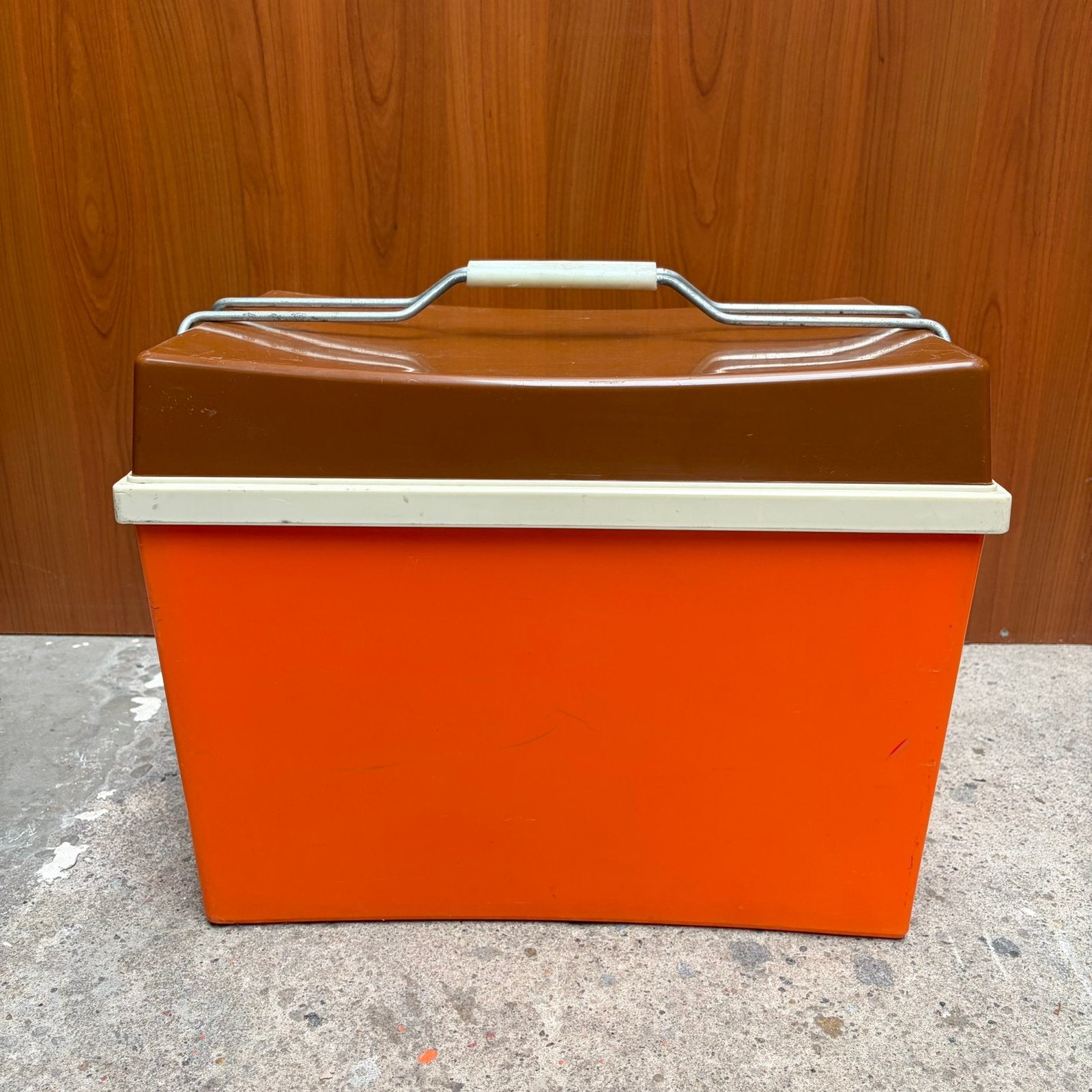Vintage koelbox Curver oranje bruin, Ophalen of Verzenden, Huis en Inrichting