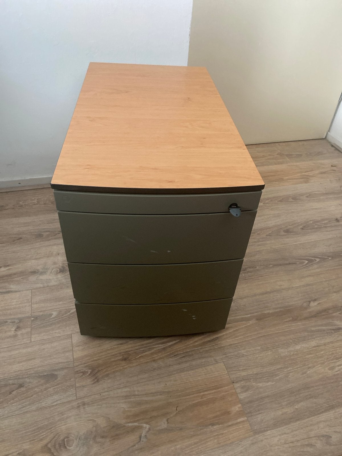 Verrijdbaar ladeblok met 3 laden en slot, Huis en Inrichting, Ophalen, Minder dan 50 cm, Gebruikt, 3 of 4 laden