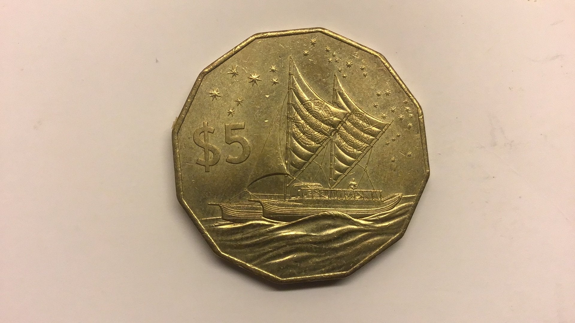 Cook islands 5 dollar 2015., Postzegels en Munten, Ophalen of Verzenden