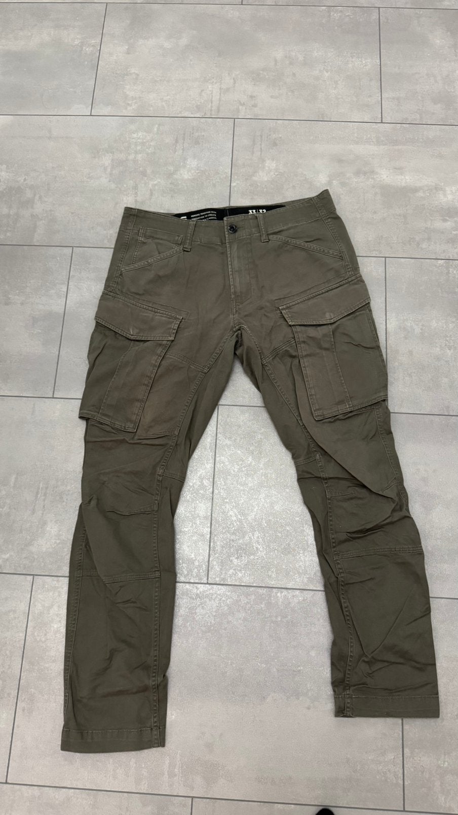 Gstar cargo broek maat 33/32 khaki, Ophalen of Verzenden, Zo goed als nieuw, Overige kleuren