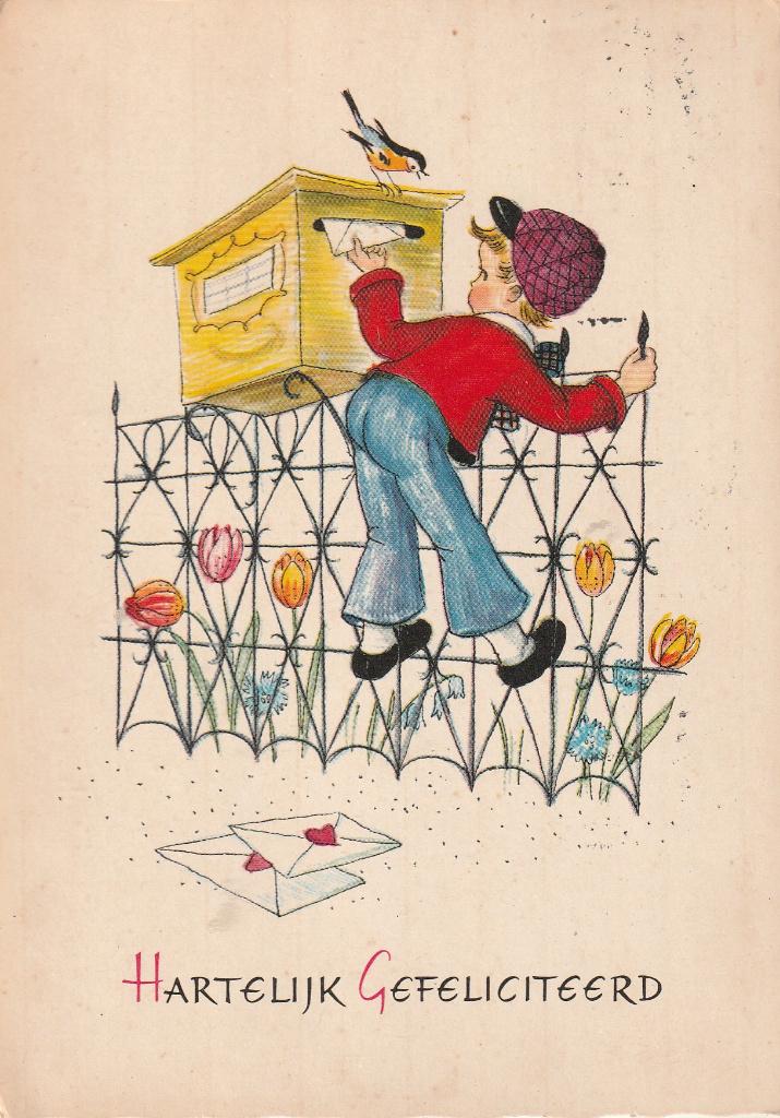 Hartelijk Gefeliciteerd 1974, Ophalen of Verzenden, 1960 tot 1980, Gelopen, Feest(dag)