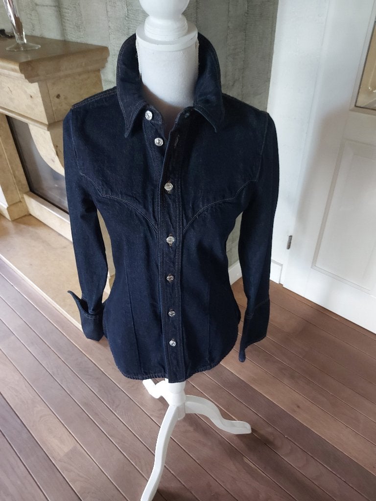 EEN PRACHTIG JEANS BLOUSE/JASJE VAN MANGO MT S NIEUW!, Kleding | Dames, Blouses en Tunieken, Maat 38/40 (M), Mango, Blauw, Nieuw