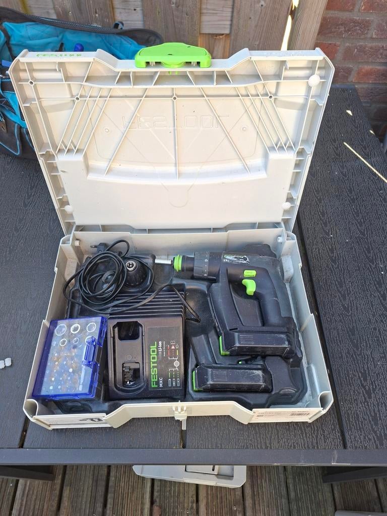 Festool Accuboormachine met 2 accu's en lader, Ophalen, Gebruikt, Variabele snelheid, Boor- en Schroefmachine