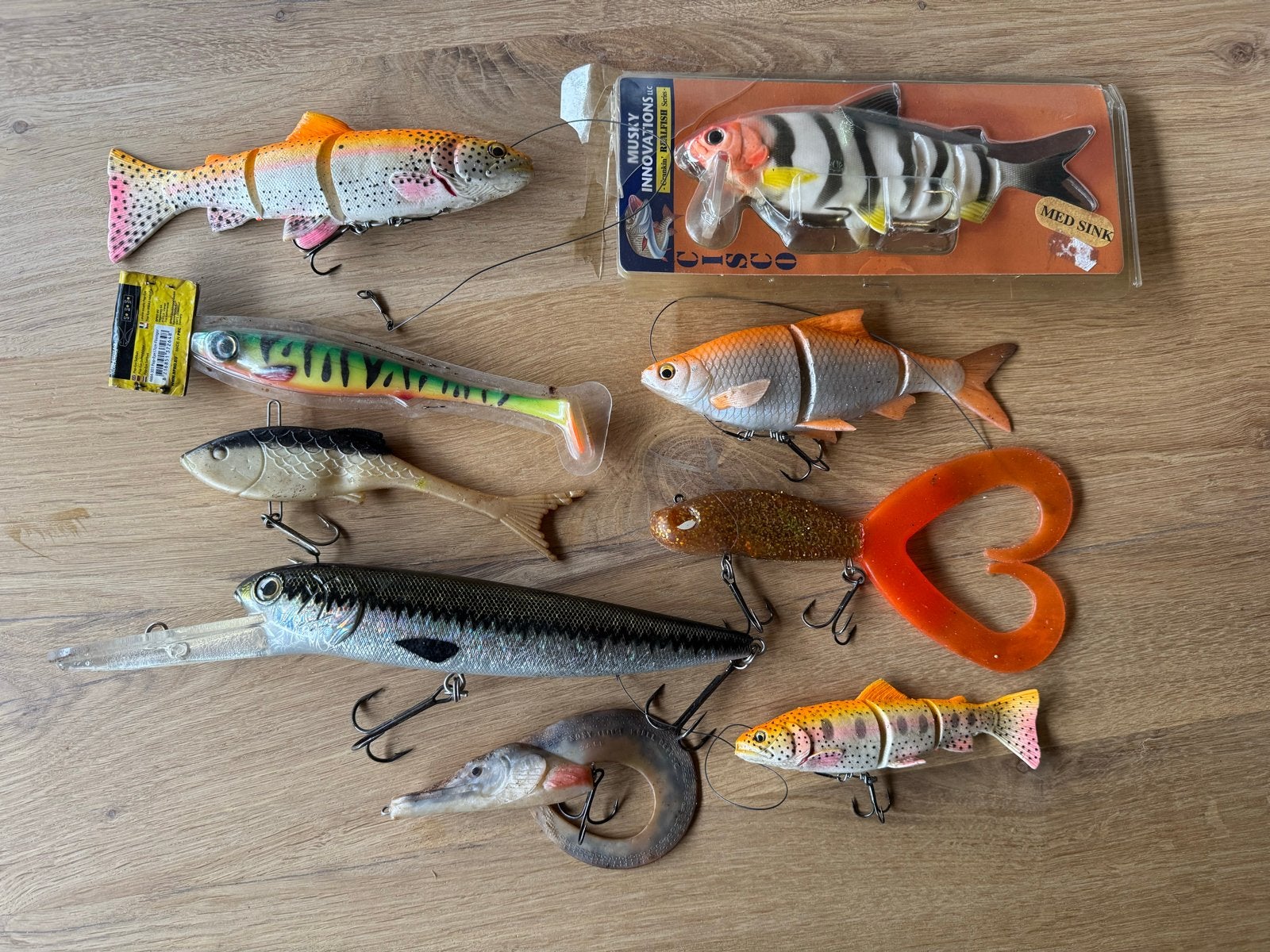 Diverse kunstaas van topmerken: Savage Gear, Musky, Spro, Da, Ophalen of Verzenden, Gebruikt