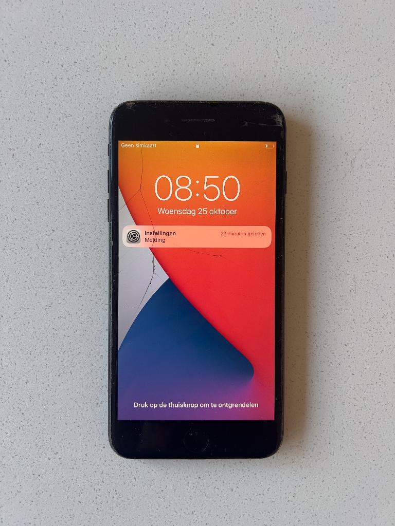 iPhone 7 Plus – Werkt goed – Scherm gebarsten (goedkoop!), Zwart, Ophalen of Verzenden, Zonder simlock, IPhone 7 Plus