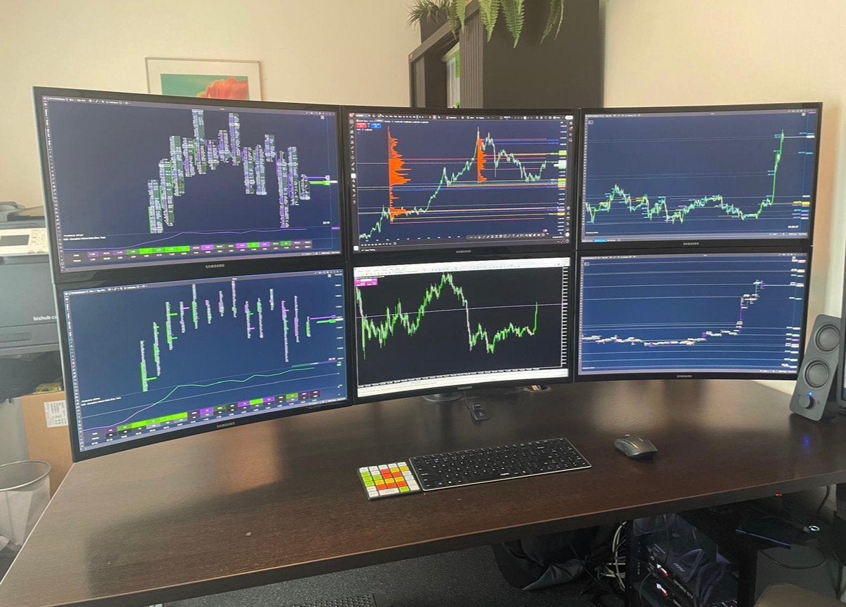 6 Screen Curved 24” Samsung trading/gaming panel, Computers en Software, Ophalen, Zo goed als nieuw