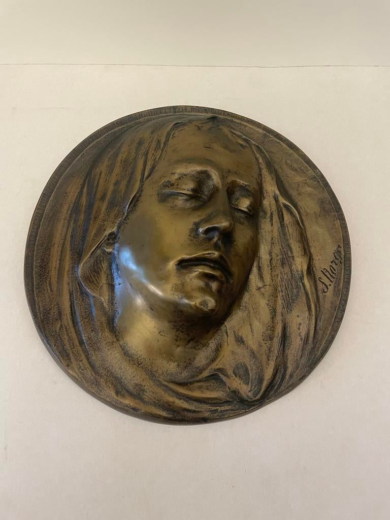 Sylvain Norga Bronzen Medaillon - Mater Dolorosa, Antiek en Kunst, Ophalen of Verzenden