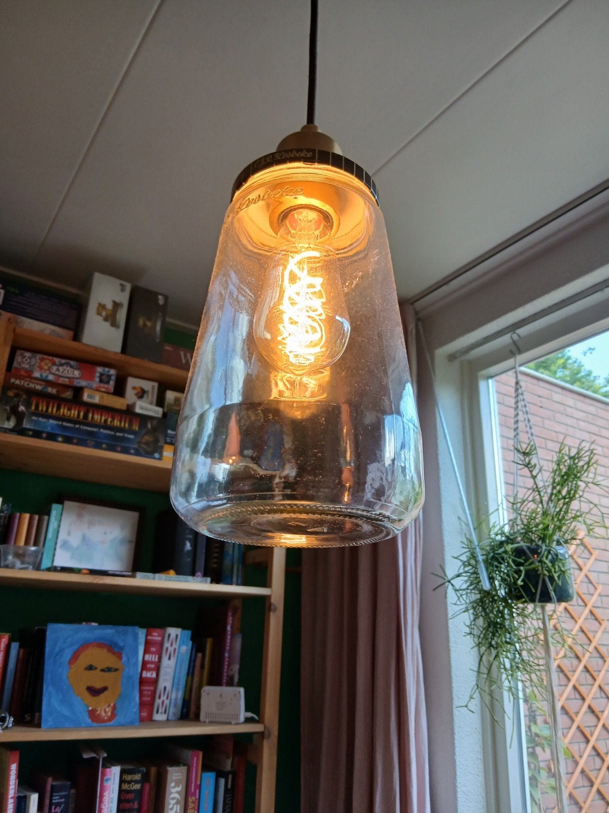 Unieke zelfgemaakte hanglamp van Kesbeke potten - 3 stuk, Ophalen, Overige merken, Gebruikt, Industrieel