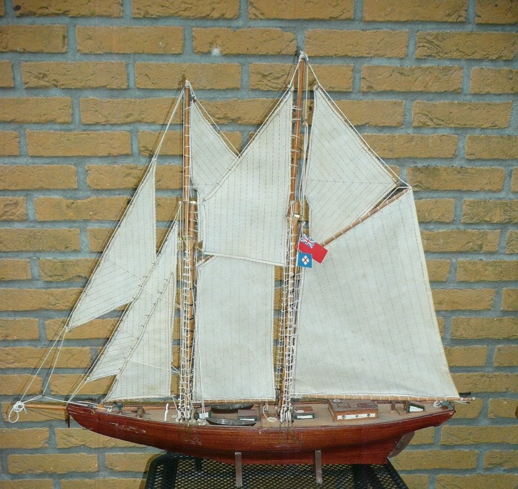 Bluenose houten schoener zeilboot (lengte 70 cm)., Ophalen of Verzenden, Gebruikt, 1:50 tot 1:200, Overige merken