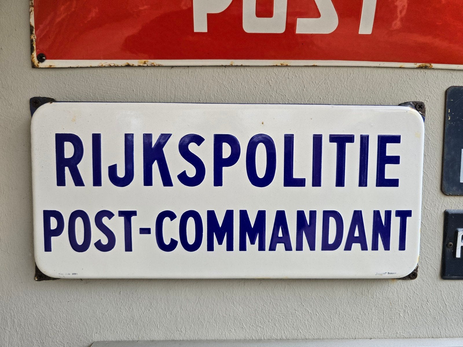 Emaille bord rijkspolitie, Ophalen of Verzenden