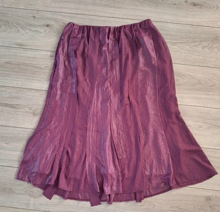 Doris Streich luxe bordeaux midi rok maat 40 L glans, Kleding | Dames, Rokken, Doris Streich, Maat 42/44 (L), Ophalen of Verzenden