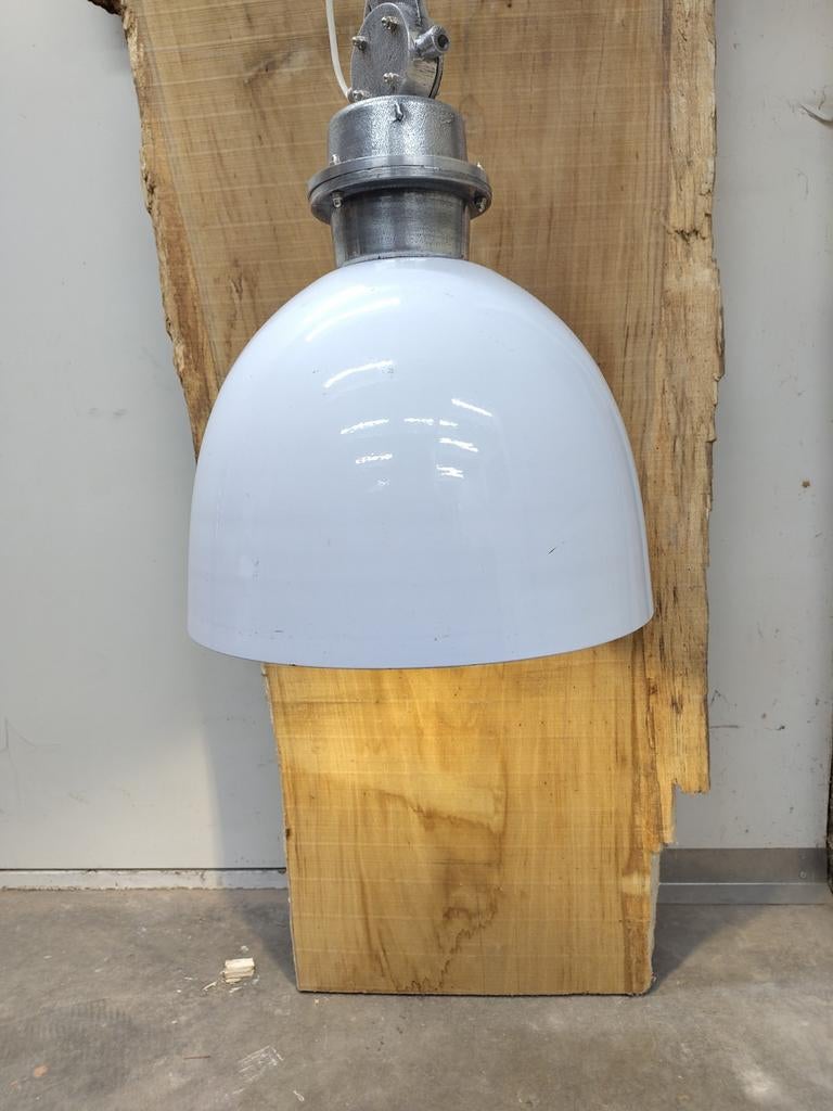 Industriële hanglamp oud nikkel wit - Collectione, Ophalen of Verzenden
