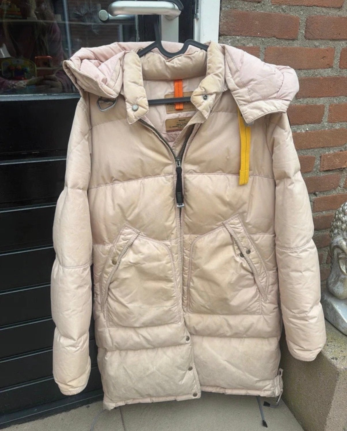 Parajumpers Long Bear Jas - Maat M - Roze/Beige, Ophalen of Verzenden, Zo goed als nieuw, Maat 38/40 (M), Roze