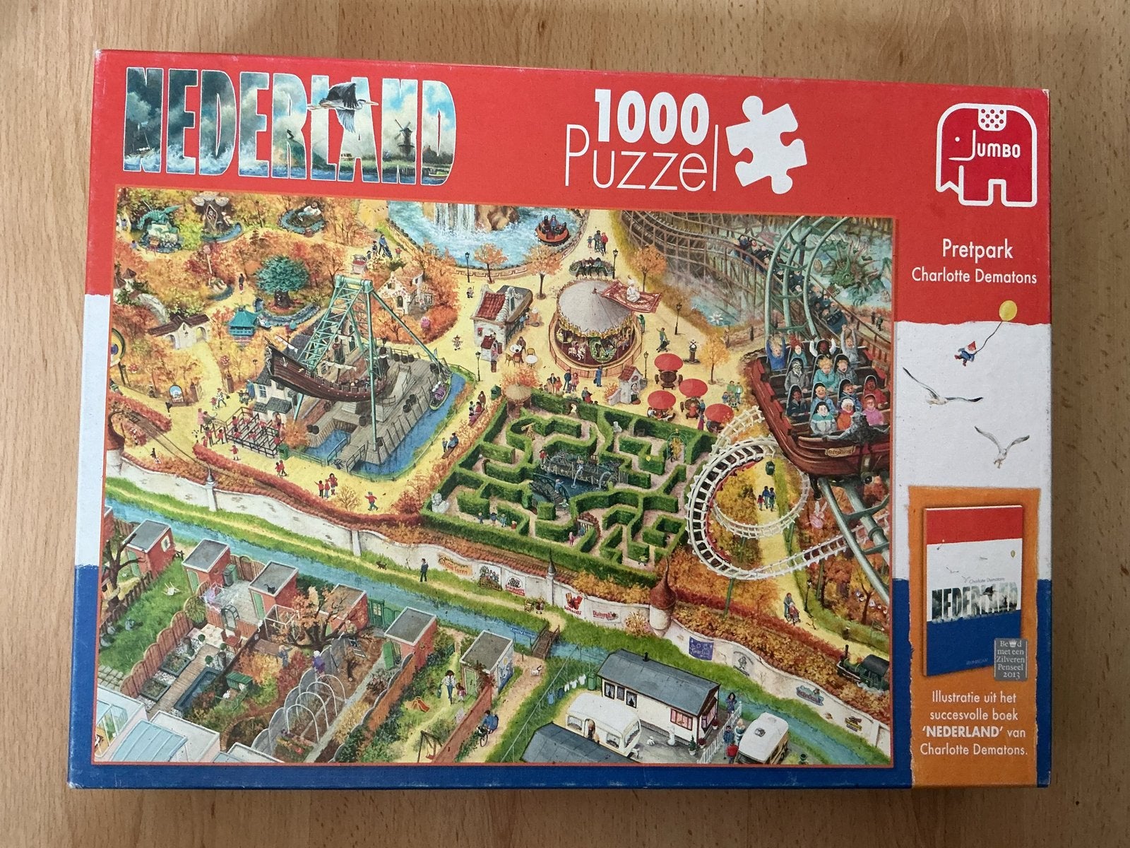 Jumbo 1000 Puzzel Nederland Pretpark Charlotte Dematons, Hobby en Vrije tijd, Denksport en Puzzels, Ophalen of Verzenden, 500 t/m 1500 stukjes