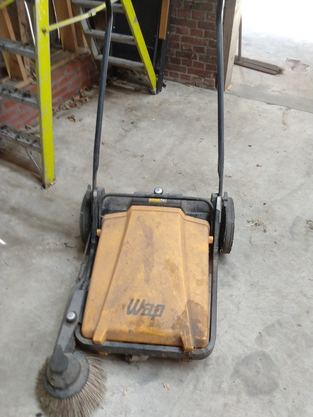 Veegmachine, duw veger, 100 liter of meer, Ophalen, Transportkar