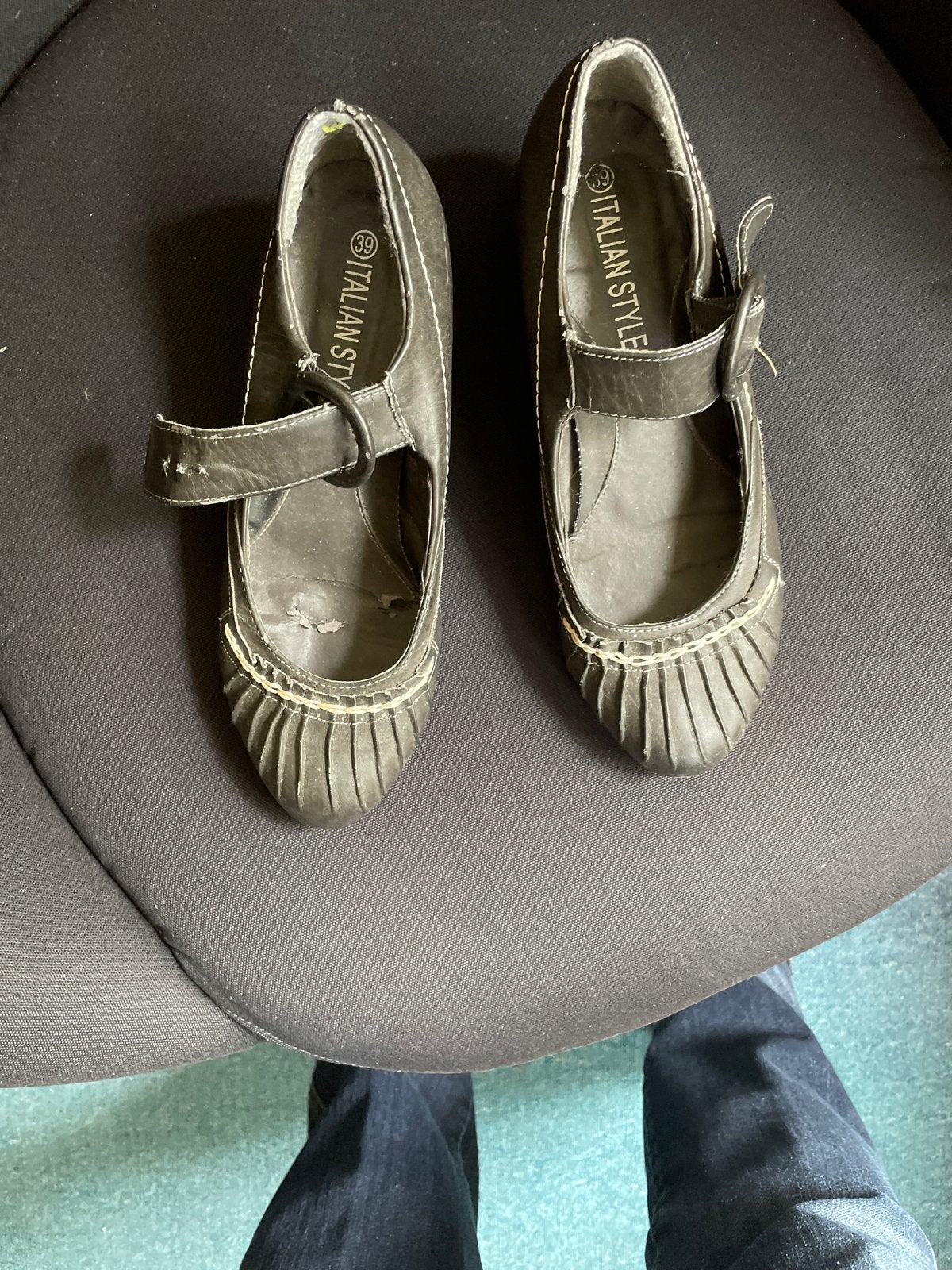 Zwarte Mary Jane schoenen met hak - Italian Style, Ophalen of Verzenden, Gedragen, Zwart, Schoenen met lage hakken