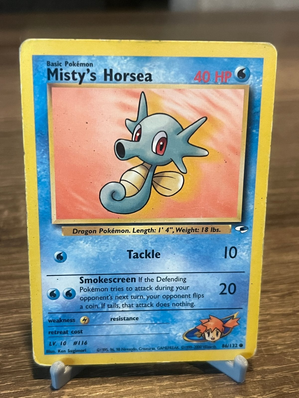 Misty's Horsea (86/132) - Gym Heroes -  Good, Ophalen of Verzenden, Gebruikt, Losse kaart