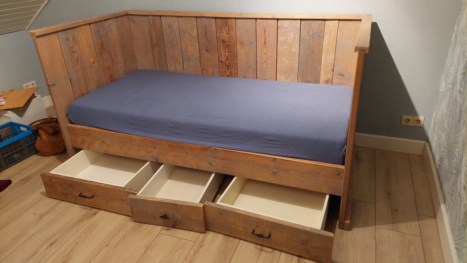 1persoons bed, 85 tot 100 cm, Zo goed als nieuw, 180 cm of meer, Ophalen