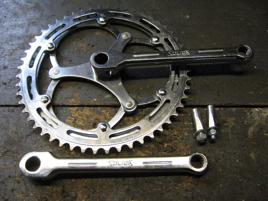 Staal race/sport crankstel, Fietsen en Brommers, Crankstel of Pedalen, Gebruikt, Staal, Ophalen of Verzenden
