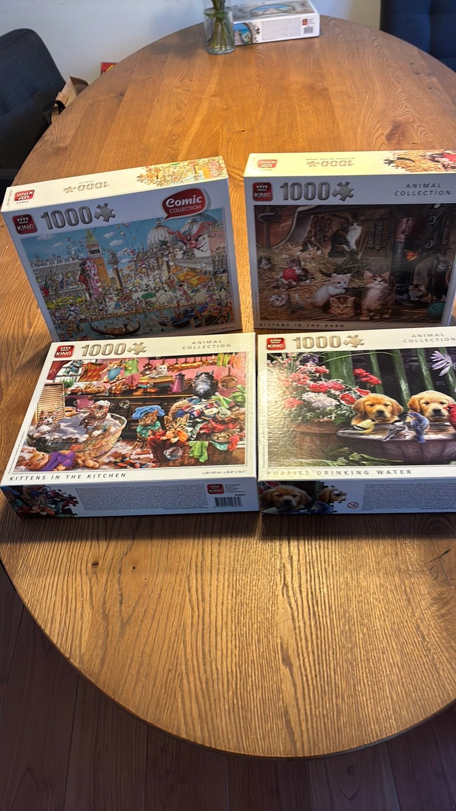 4 puzzels 1000 stukjes., Ophalen, 500 t/m 1500 stukjes, Zo goed als nieuw